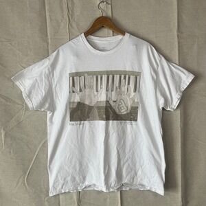 Mac Miller Good News Piano Hands Graphic T-Shirt White Large Mens Rap Hip Hop